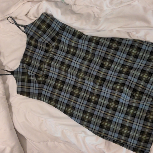 aqua blues Dresses & Skirts - 🤯 3/$15 Y2k Shimmer Plaid Dress